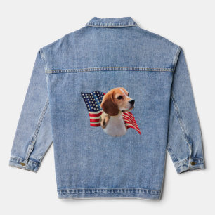 Patriottische Beagle Denim jas Denim Jacket