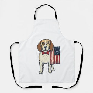 Patriottische Beagle met Vlag Vintage Vector Kunst Schort
