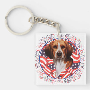 Patriottische Beagle Sleutelhanger