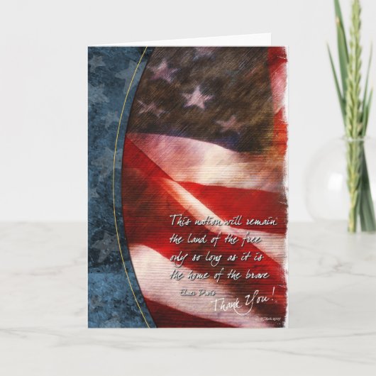Patriottische bedankkaart met Amerikaanse vlag Kaart (Voorkant)