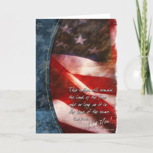 Patriottische bedankkaart met  Amerikaanse vlag Kaart