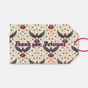 Patriottische Bedankt Veteranen Adelaar Cadeaubijs Cadeaulabel