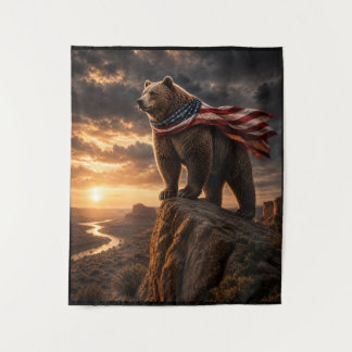 Patriottische Beer Amerikaanse Vlag Cape Canyon Zo Wandkleed