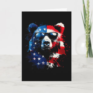 Patriottische Beer Amerikaanse Vlag Grizzlybeer 4  Kaart