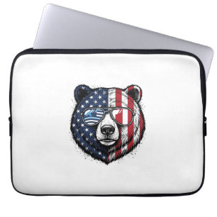 Patriottische Beer Zonnebril Vintage Vector T-shir Laptop Sleeve