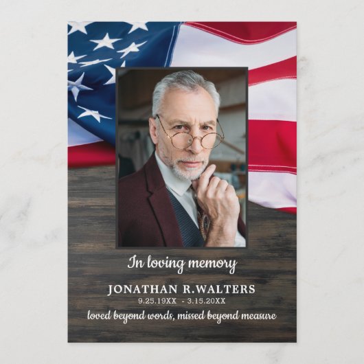 Patriottische begrafenisvolgorde van het Veteranpr Programma (Voorkant)