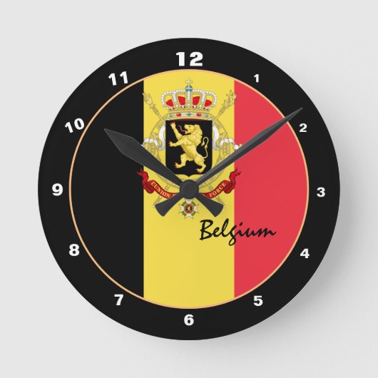 Patriottische Belgische vlag & België startpunt / Ronde Klok (Voorkant)