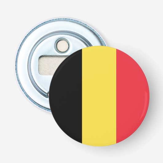 Patriottische Belgische vlag Button Flesopener (Voorkant)
