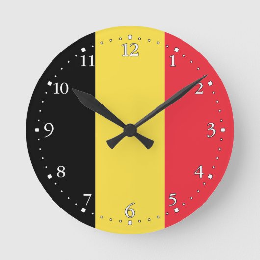 Patriottische Belgische vlag Ronde Klok (Voorkant)