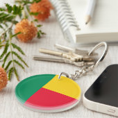 Patriottische Benin Flag Sleutelhanger (Voorkant Rechts)