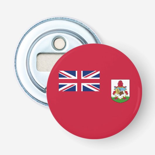 Patriottische Bermudavlag Button Flesopener (Voorkant)