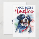 Patriottische Berner Sennenhond 4 juli Kaart (Voorkant / Achterkant)