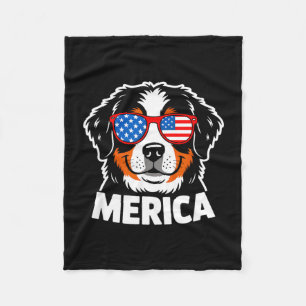 Patriottische Berner sennenhond 4 juli VS Fleece Deken