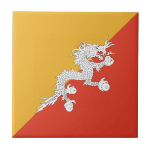 Patriottische Bhutan Flag Ceramic Tegel Tegeltje