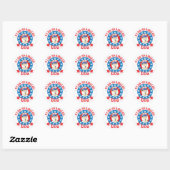 Patriottische Bichon Frise Classic Round Sticker (Vel)