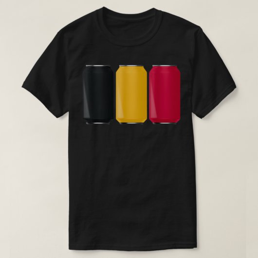 Patriottische Bierblikken België Vlag T-shirt (Design voorkant)