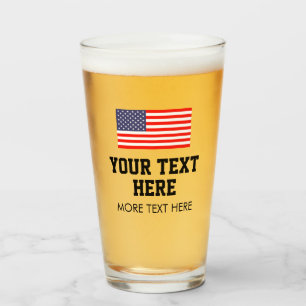 Patriottische bierbril met Amerikaanse vlag logo Glas