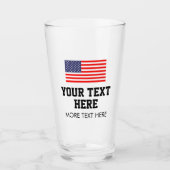 Patriottische bierbril met Amerikaanse vlag logo Glas (Voorkant)