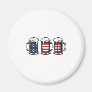 Patriottische Biermugs Vintage Vector T-shirt Ontw Magneet