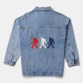 Patriottische Big Foot Sasquatch Denim Jacket (Achterkant)