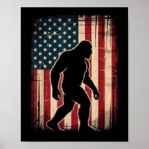 Patriottische bigfoot sasquatch usa 4 juli poster