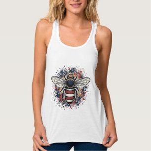 Patriottische Bij Vintage Gravure Vector Ontwerp_1 Tanktop