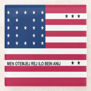 Patriottische Bikini-atol Vlag Glazen Onderzetter