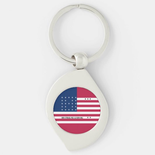 Patriottische Bikini-atol vlag Sleutelhanger (Voorkant)