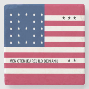 Patriottische Bikini-atol vlag Stenen Onderzetter