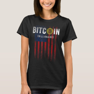 Patriottische Bitcoin miljardair VS Vlag Grunge Re T-shirt