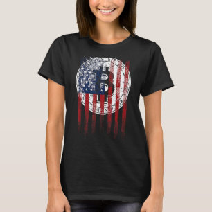 Patriottische Bitcoin USA Flag Grunge Retro Cr T-shirt
