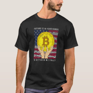 Patriottische Bitcoin USA Vlag Grunge Retro In Bit T-shirt