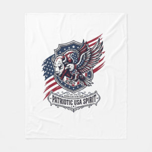 Patriottische Bizon Adelaar Kuif Dier Hybride Patr Fleece Deken