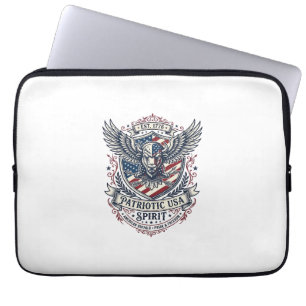 Patriottische Bizon Adelaar Wapenschild Dier Hybri Laptop Sleeve