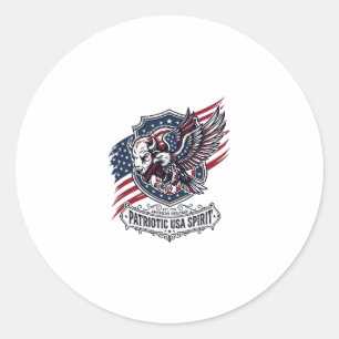 Patriottische Bizon Adelaar Wapenschild Dier Hybri Ronde Sticker