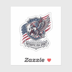 Patriottische Bizon Adelaar Wapenschild Dier Hybri Sticker
