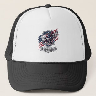 Patriottische Bizon Adelaar Wapenschild Dier Hybri Trucker Pet