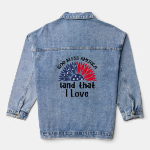 patriottische bloei denim jacket