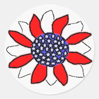patriottische bloem ronde sticker