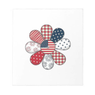Patriottische Bloem Vintage Vector T-shirt Ontwerp Notitieblok