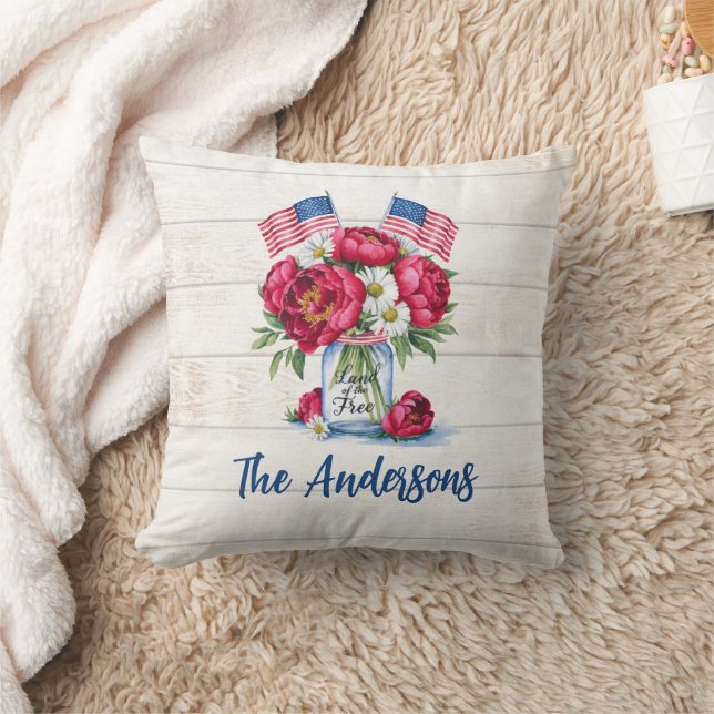Patriottische Bloemen 4 juli Kussen (Deken)