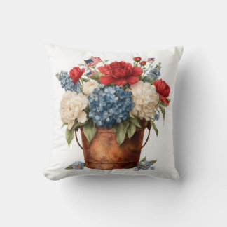 Patriottische bloemen werp kussen