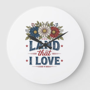 Patriottische bloemige land dat ik liefheb shirt o grote klok