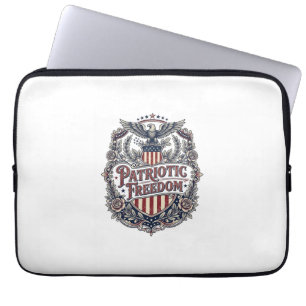 Patriottische bloemige vintage vector grafische T- Laptop Sleeve