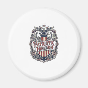 Patriottische bloemige vintage vector grafische T- Magneet