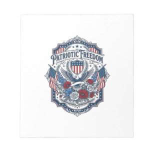 Patriottische Bloemist Vector Grafische T-shirt_1 Notitieblok