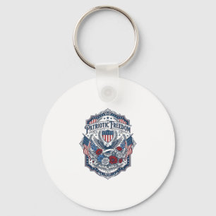 Patriottische Bloemist Vector Grafische T-shirt_1 Sleutelhanger