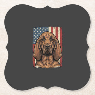 Patriottische Bloodhound Hond Amerikaanse Vlag Kun Kartonnen Onderzetters
