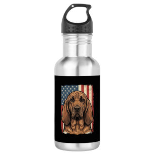Patriottische Bloodhound Hond Amerikaanse Vlag Kun Waterfles