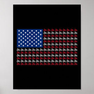 Patriottische Boer 4 juli Amerikaanse Vlag VS Tra Poster